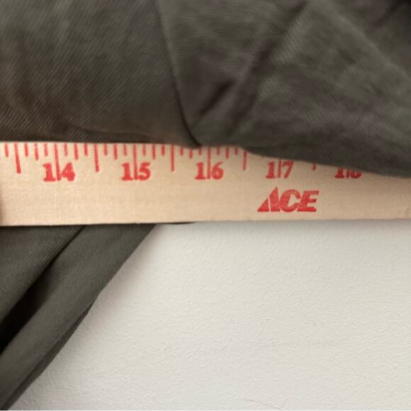 Voice of Voices Olive Green Trench Coat Tie Belt Long Sleeve Size 55 / Small - Picture 6 of 6